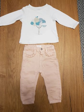 Ensemble bébé 9 mois tee-shirt manches longues et pantalon