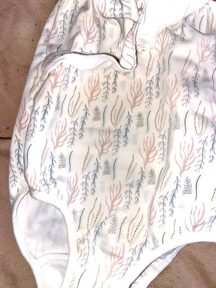 Maillot de bain crème à motif 6/12 mois