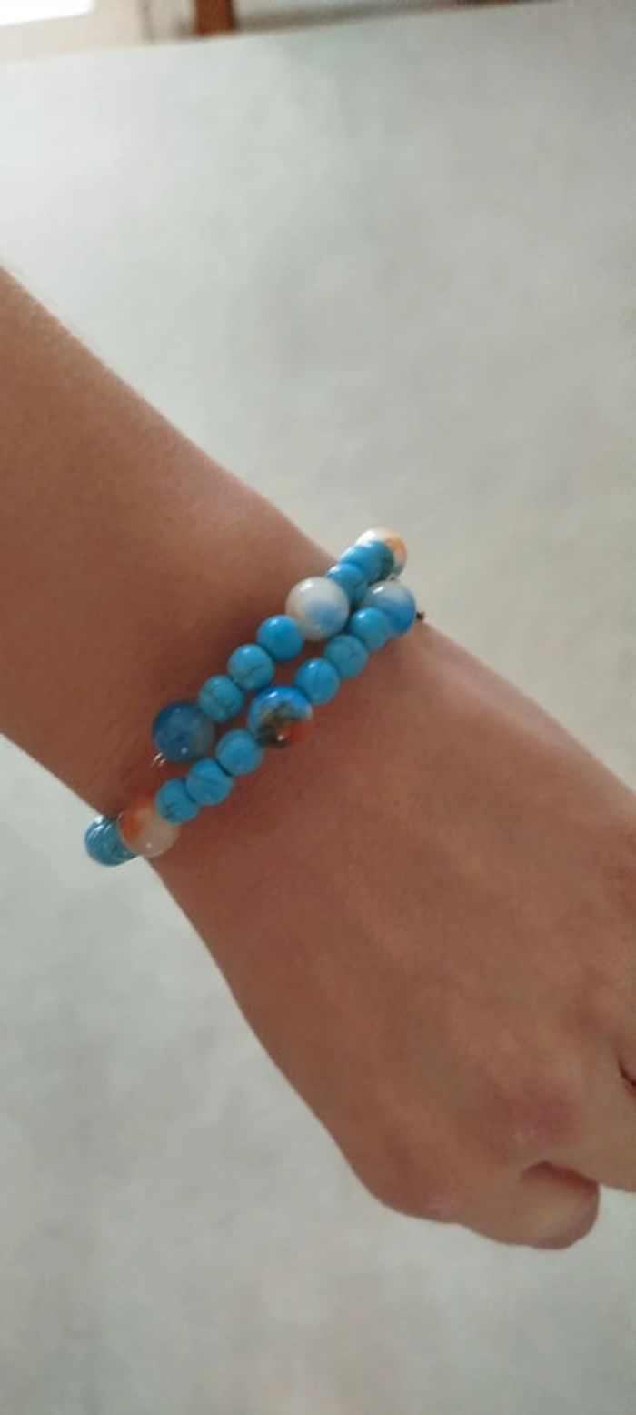 Bracelet en Véritable Turquoise. - photo numéro 3