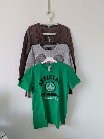 Lot vêtements femme : 3 tops Zara Princesse Tam Tam US Marshall - taille M