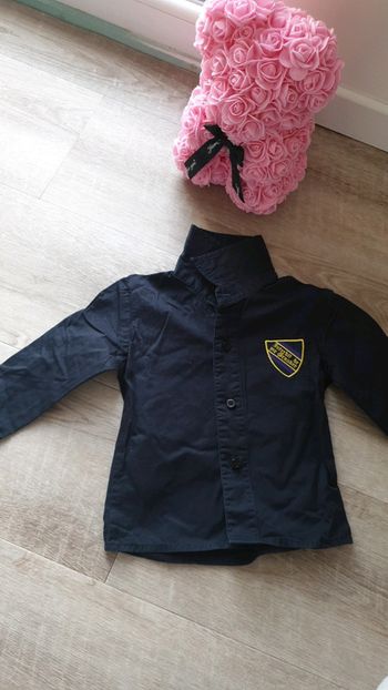 Chemise bleu marine 18m