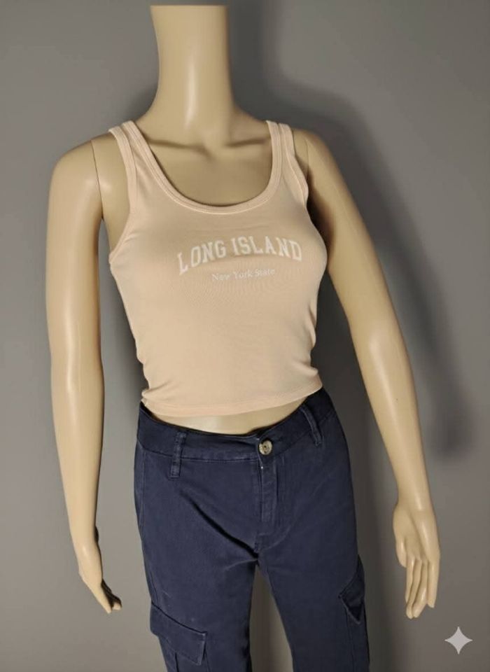 Débardeur côtelé pêche "Long Island" Primark - Neuf avec étiquette - Taille XS