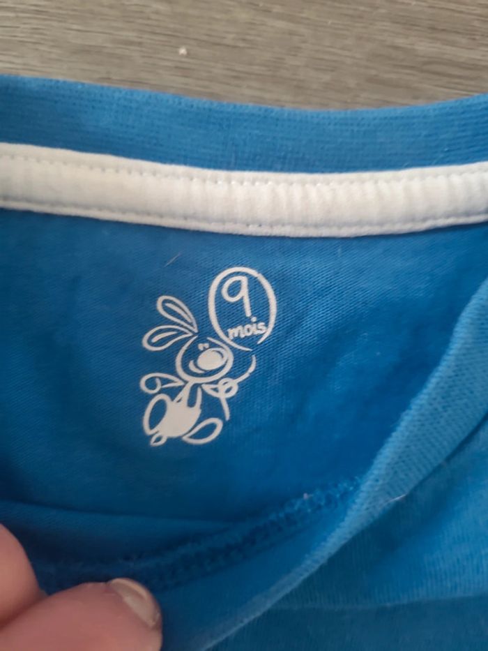 Tee-shirt MC bleu 9 mois - photo numéro 3