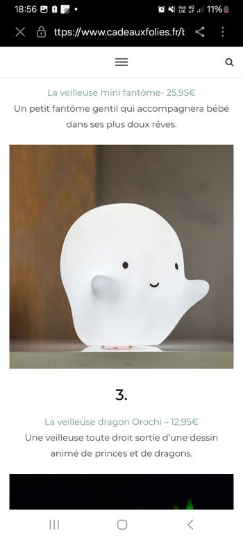 Veilleuse Fantôme Bébé