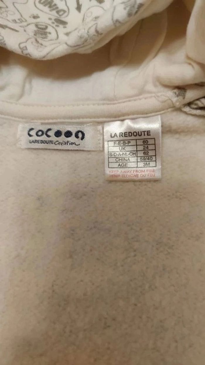Gilet molletonné à zip et capuche "Dinosaures" T. 1-3 mois La Redoute Création - Cocoon - photo numéro 8