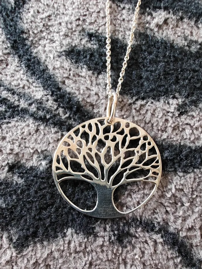 Chaîne avec pendentif arbre en argent 925 - photo numéro 2