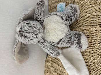 Doudou mouchoir lapin BABY NAT' Les Flocons gris