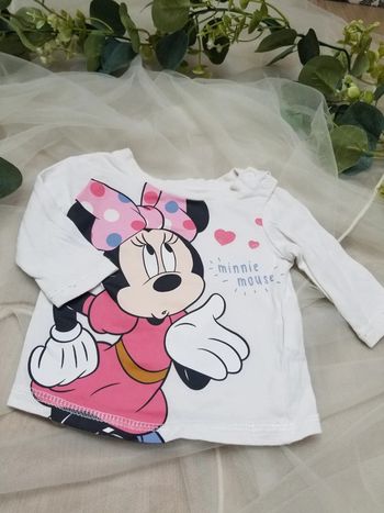 Tshirt ML fille 0/3 mois Disney "Minnie" TBE