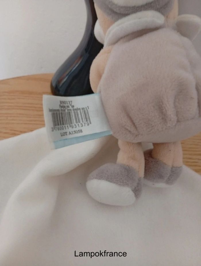 Peluche ours beige blanc écru babynat doudou ours - photo numéro 4