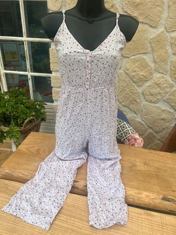 Combinaison été  longue pantalon légère et fluide lilas à fleurs Jennyfer taille XS 34