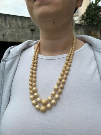 Collier double rang perles