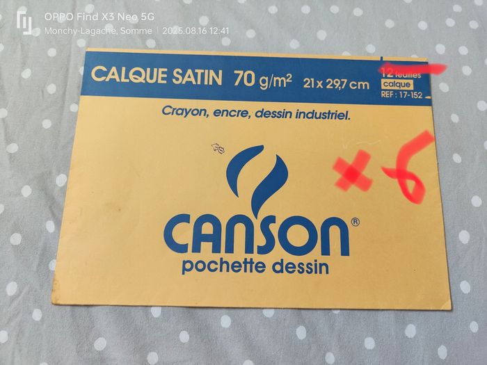 6 feuilles calque satin 70g/M2 21x29, 7cm canson Réduction jusqu'à -70%
