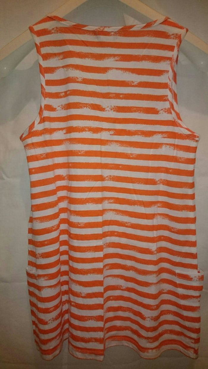 Débardeur rayé orangé et blanc - photo numéro 4