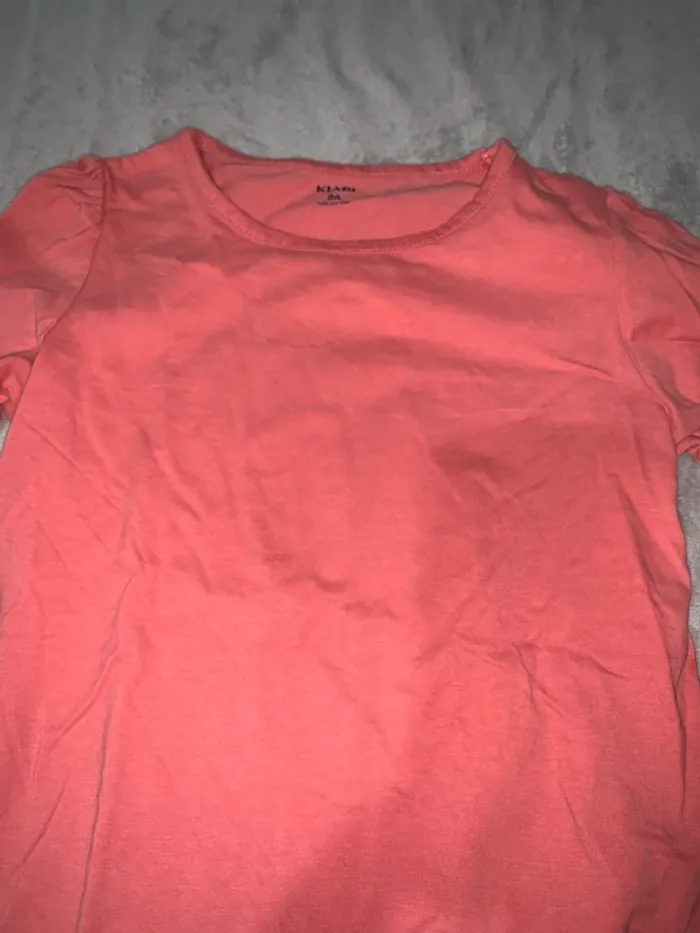 T-shirt manches longues fille rose, basique tendance - photo numéro 2