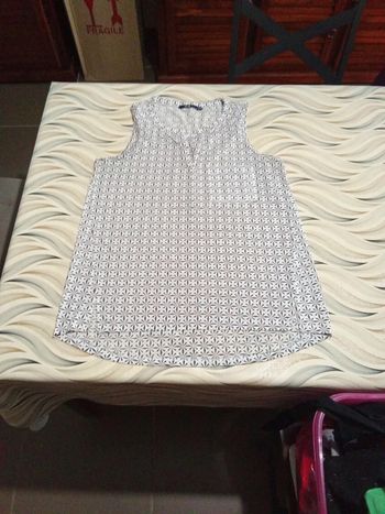 Débardeur blanc motif étoile psychédélique taille L