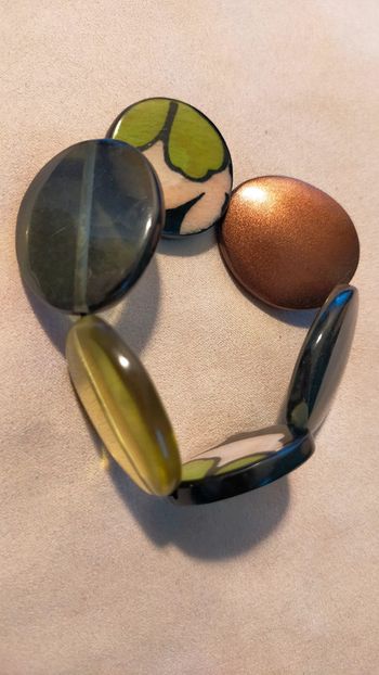 Bracelet élastique – Pastilles colorées & motif abstrait – Collection Terres d’Ailleurs - PMN