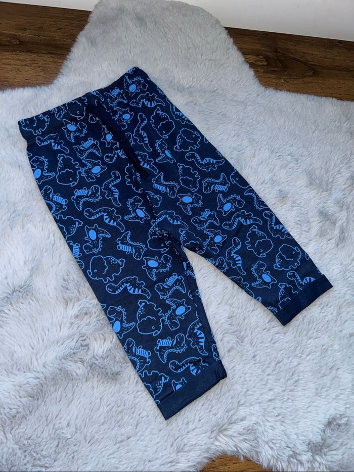 Pantalon souple bleu dinosaures - 9 mois - In extenso