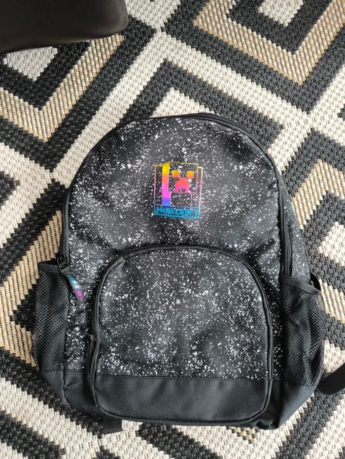 Sac à dos Minecraft galaxy néon logo neuf