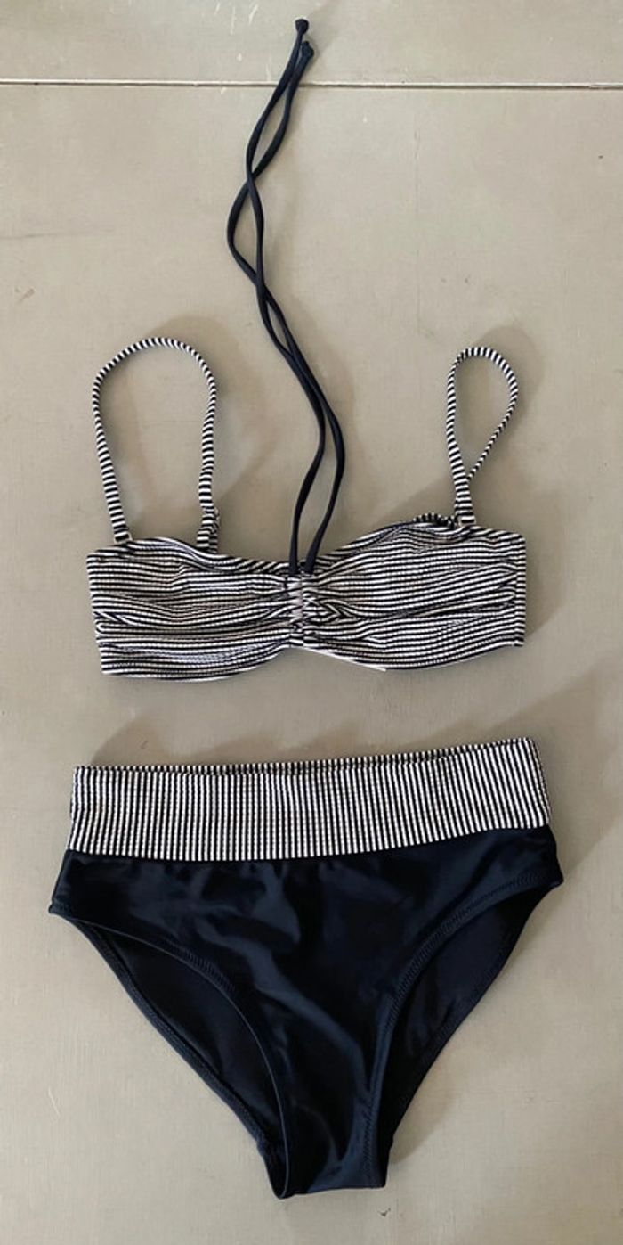 Maillot de bain Anya Beach 2 pièce taille 40 blanc et noir - photo numéro 3