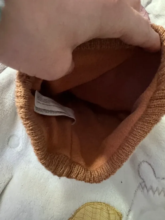 Ensemble bonnet et gant bébé avec motif lapin - photo numéro 7