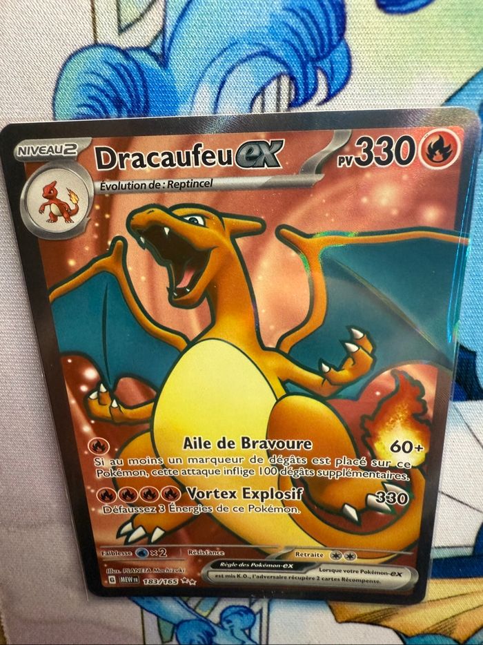 Carte Pokémon Dracaufeu EX 183/165 Full Art MEW 151 FR - photo numéro 6