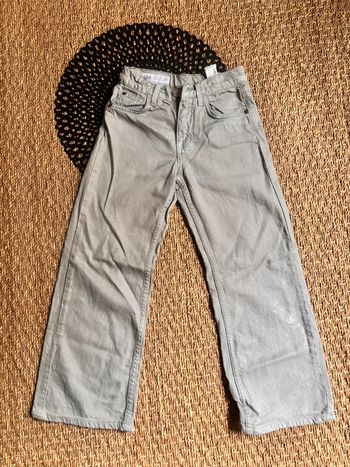 Jean large enduit argent