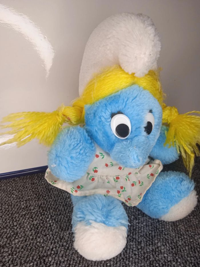 peluche  vintage '' la schtroumpfette  '' the smurfs - photo numéro 3