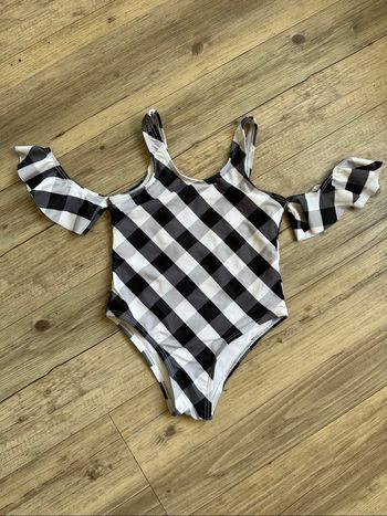 Maillot de bain dos plongeant manche volant 4 ans Vichy