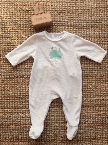 Pyjama velours La redoute 3mois / 60cm