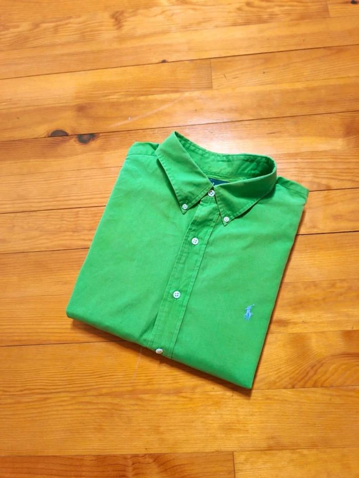 Chemise Ralph Lauren - Blake - Logo brodé bleu - Vert clair - Taille XL