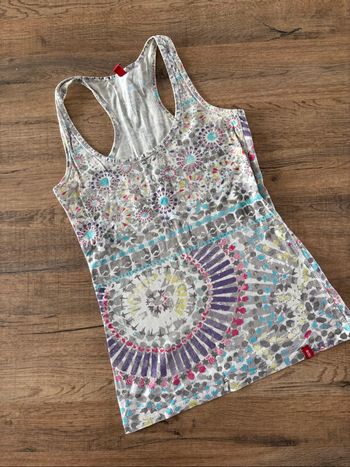 Débardeur blanc multicolore à motifs EDC - Taille XXS - Très bon état