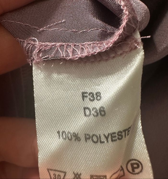 Blouse satinée lila rose Christine Laure T38 M - photo numéro 7