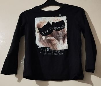 T shirt chat manches longues