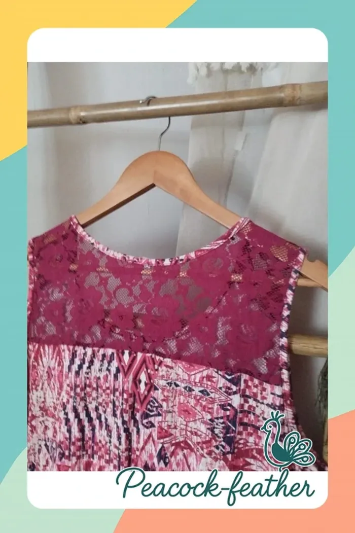 Débardeur tunique rose neuve 42 ms mode - photo numéro 5