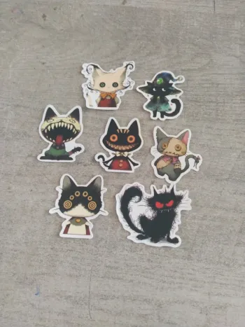 Autocollants thème chat (lot F)