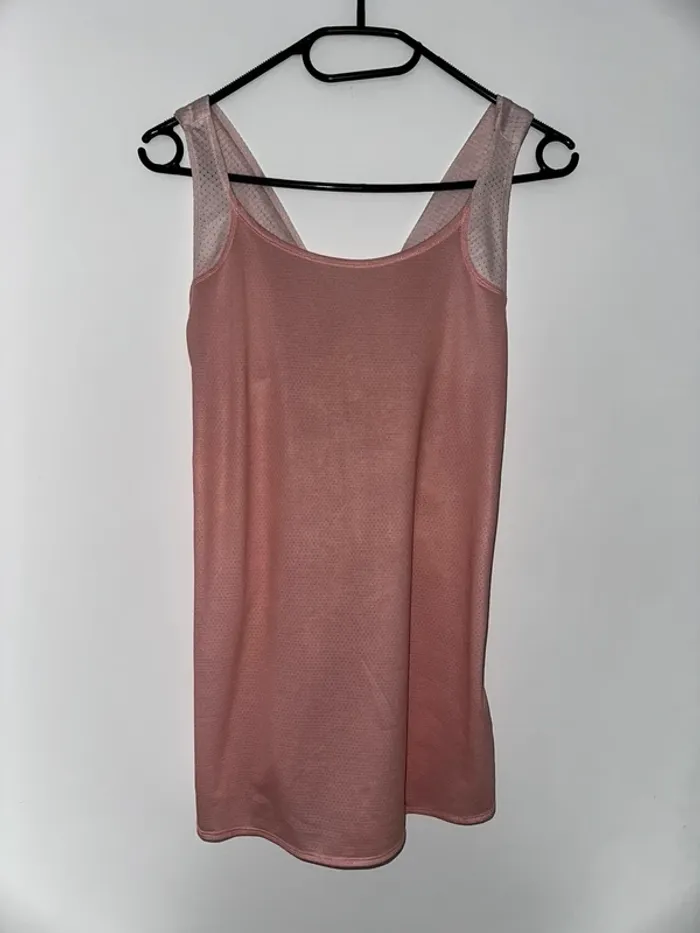 Débardeur de sport croisé – Rose poudré – T.S – Très bon état