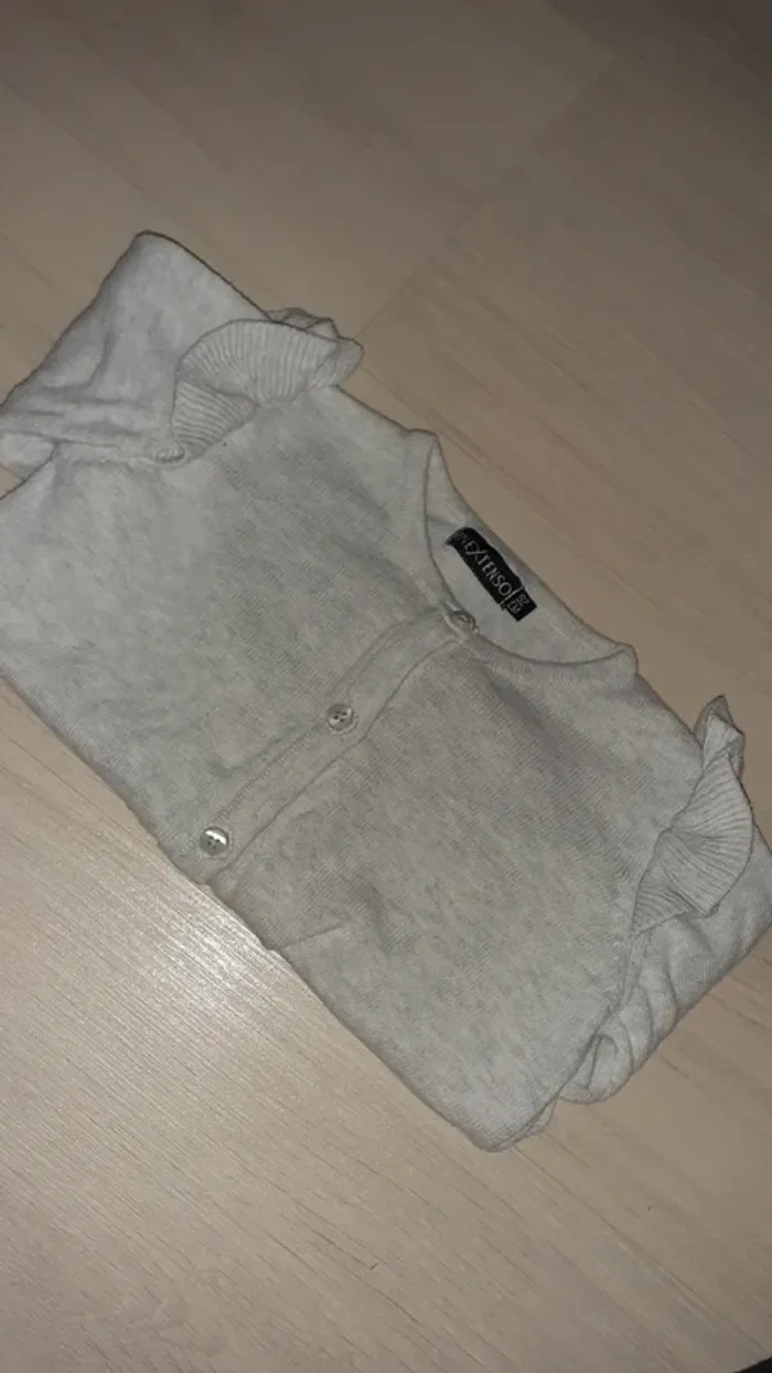 Gilet gris clair fille - photo numéro 5