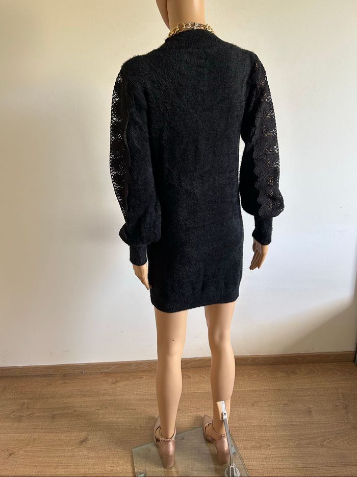 Robe pull noire avec dentelle Fashion taille unique jamais portée - photo numéro 6