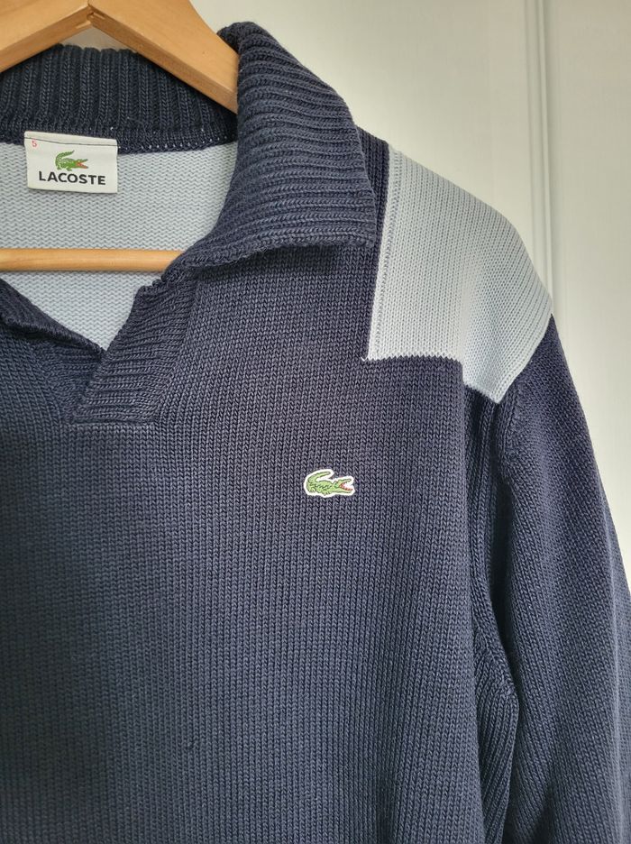 51% laine Pull col camionneur sans zip Lacoste chaud épais taille 5 L état impeccable - photo numéro 4