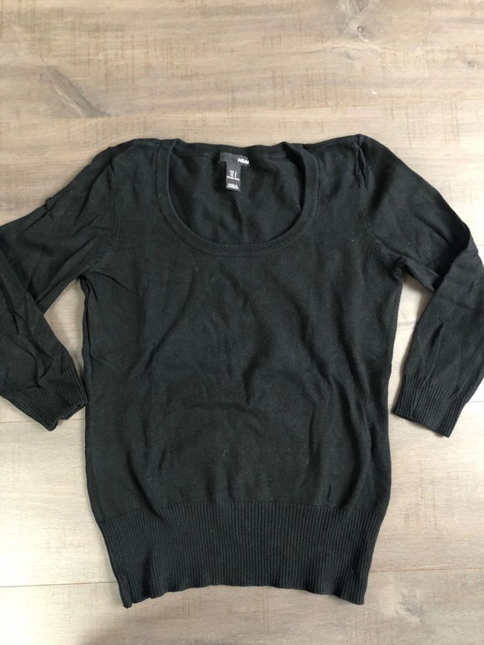 Petit pull léger manches 3/4 H&M noir taille S