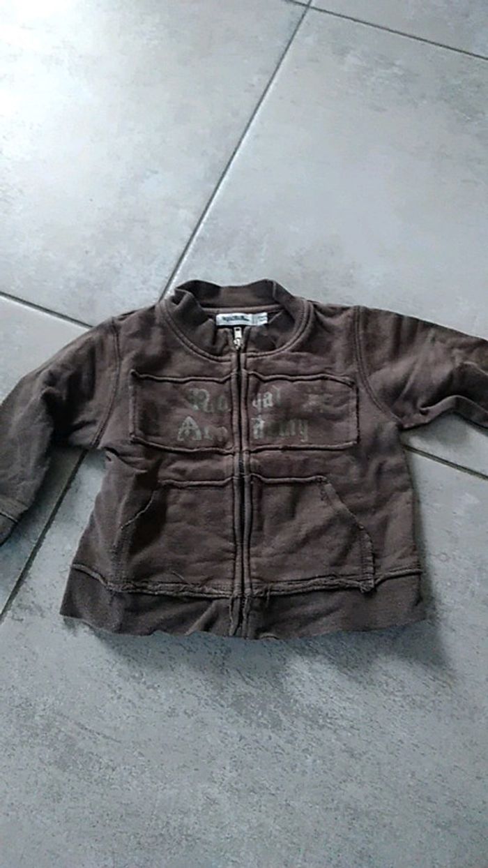 Sweat à capuche zippé garçon 12 mois 74cm