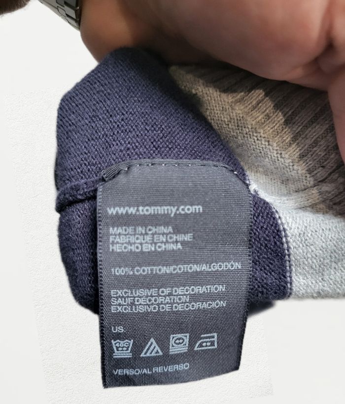 💙🤍 Pull femme Tommy Hilfiger – Taille M – Tricolore bleu/gris/blanc - photo numéro 5