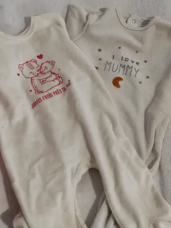 2 Pyjamas Velours - 12 Mois - Fille