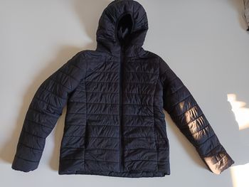 Manteau noir mi saison avec capuche 12 ans