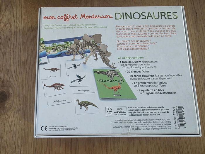 Coffret Montessori Dinosaure Nathan (pas complet) - photo numéro 2