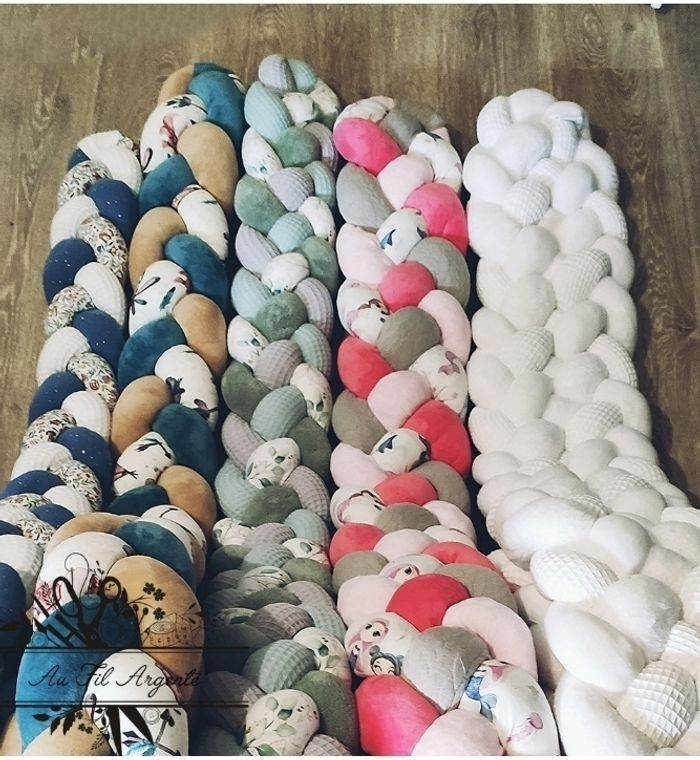 Tresse de lit fine en 4 épis de 4m40 Rose - photo numéro 3
