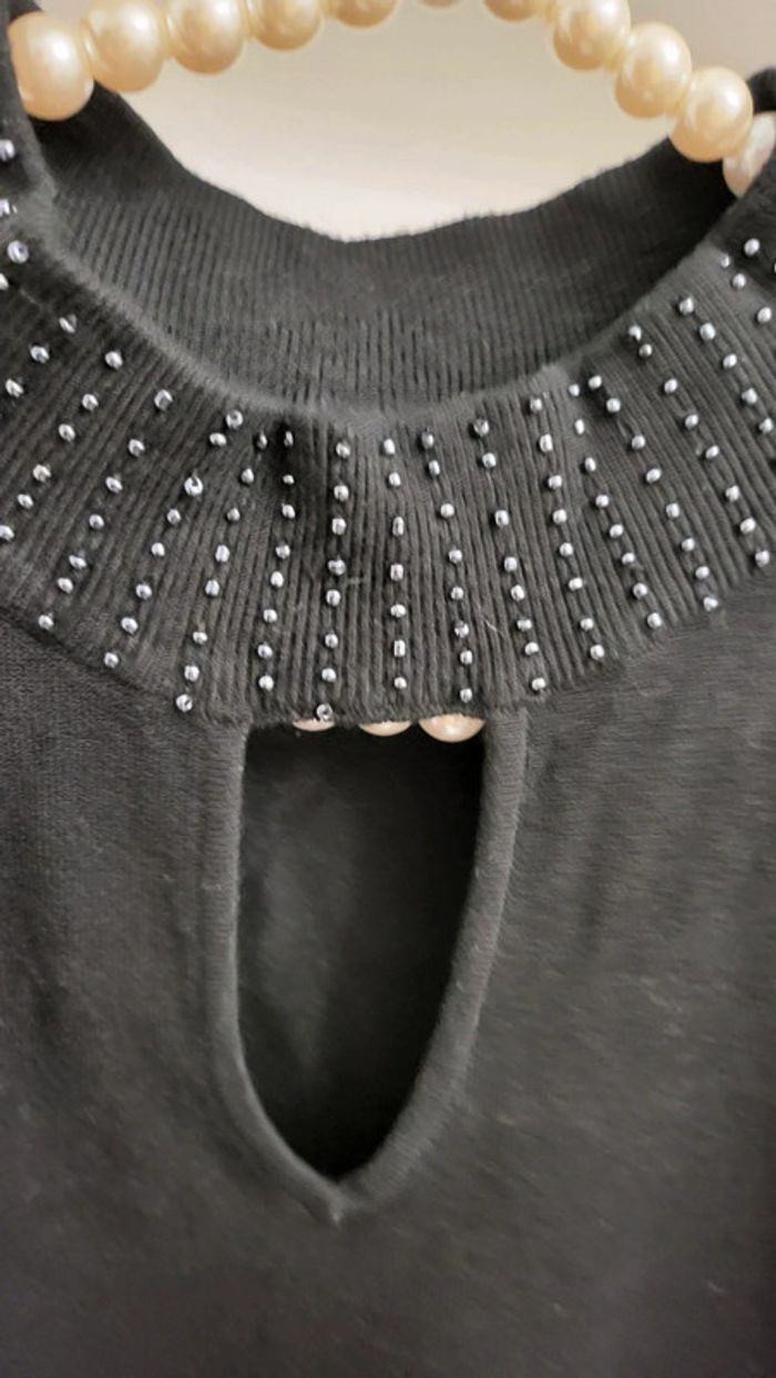 Pull sans manches col perlé taille unique - photo numéro 2
