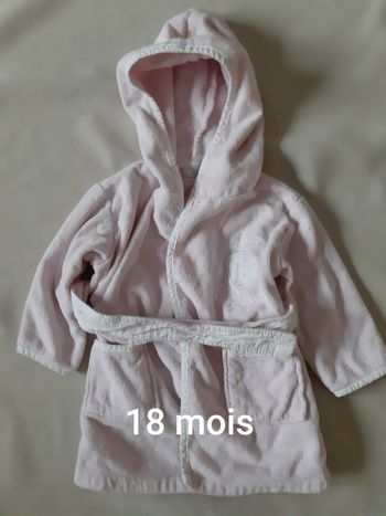 peignoir de bain rose fille - cœur - Kimbaloo - 18 mois
