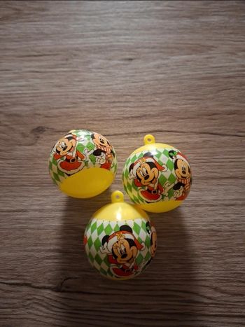 Lot 3 boules de Noël Disney surprise Mickey et Minnie
