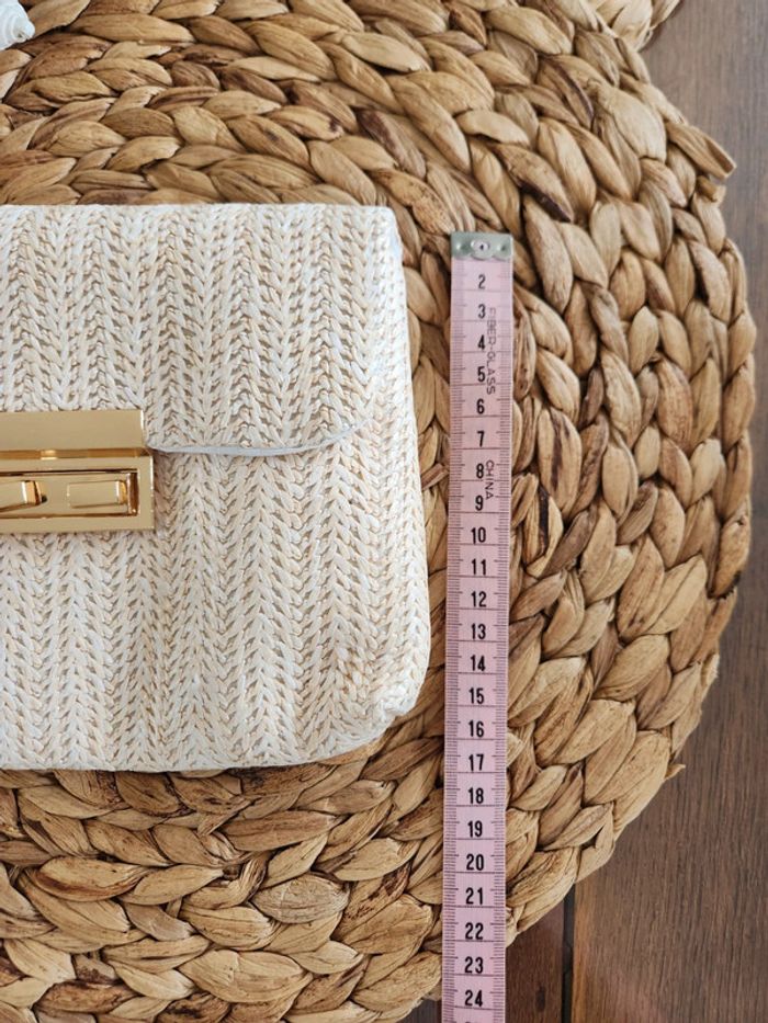 Sac/ pochette en paille tresée beige - photo numéro 9